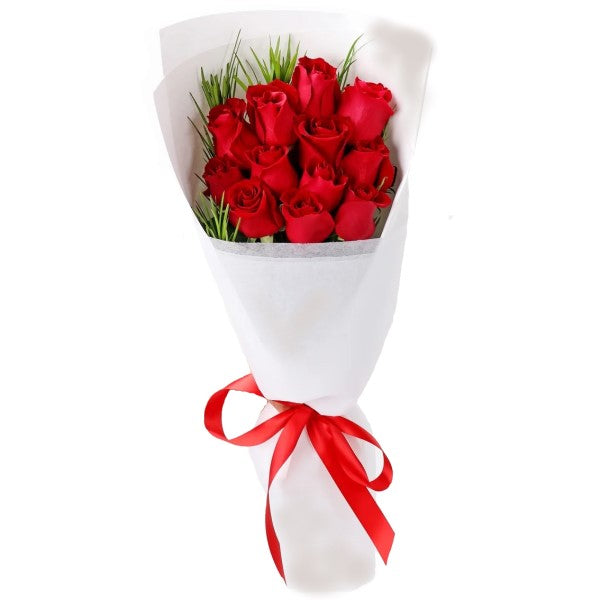 Fresh Red Roses and Bouquet