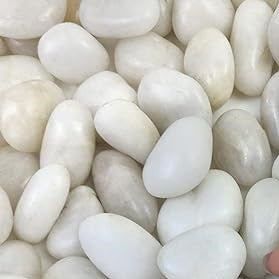 High Polished White Pebbles 20-25 KG Bag 3-5cm